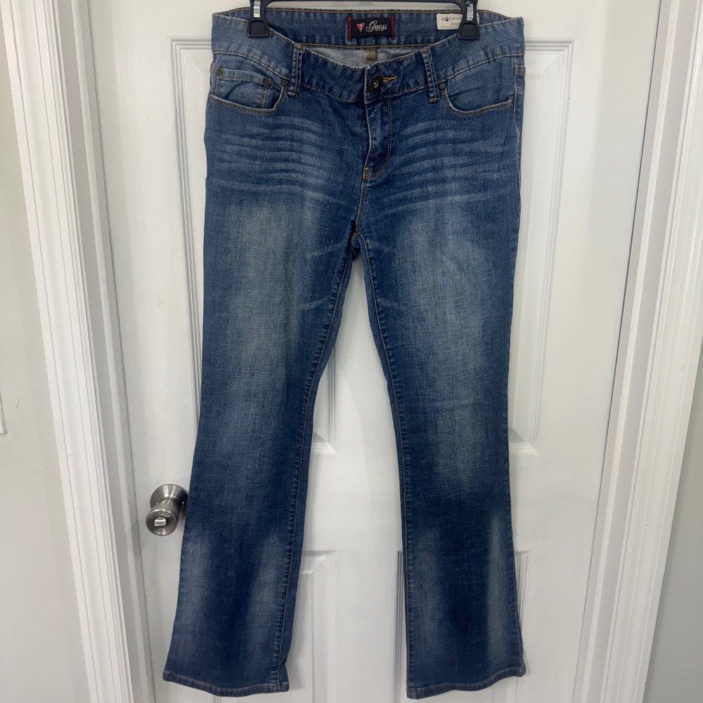 Guess Sarah Fit Medium Rise Bootcut Jeans Blue Wash Size 30 Y2K Classic